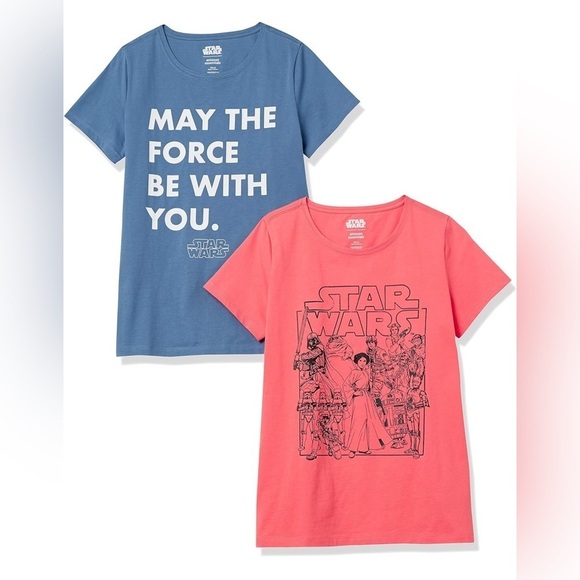 0311 - AMAZON ESSENTIALS Women’s 3X Disney Short-Sleeve Crew Neck Shirts 2PK - Picture 1 of 9